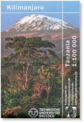 Karte Kilimanjaro, Tansania 1:100.000